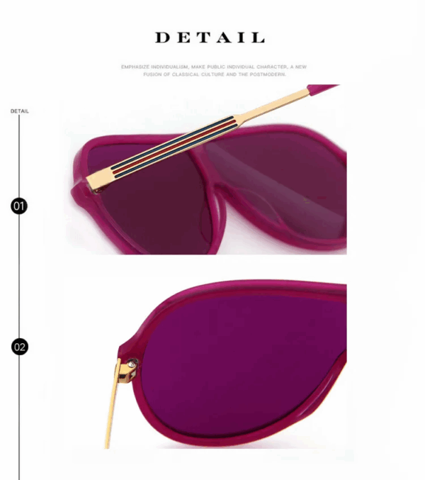 Italia diseño polarizado CE marco transparente gafas de sol para mujer - Image 3